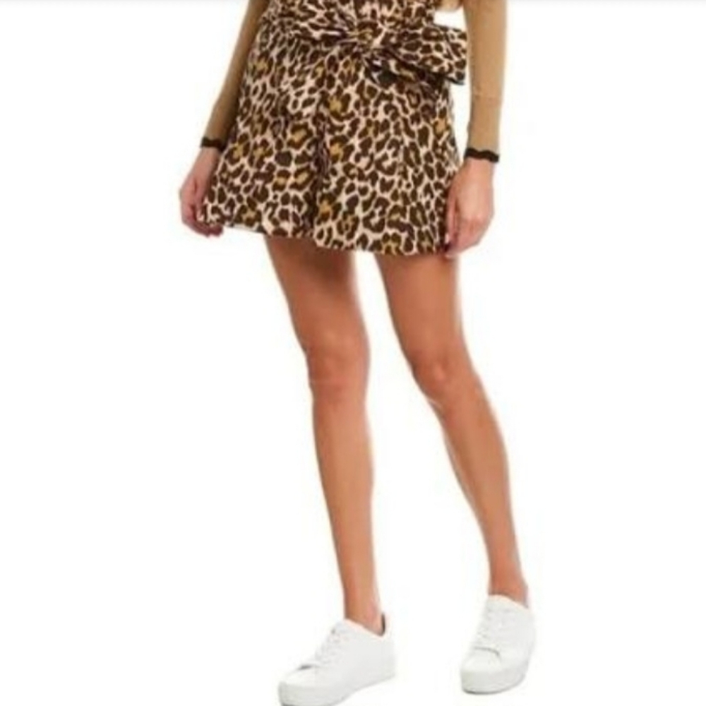 J. Crew Animal Print Short with Tie Sash Size 8
